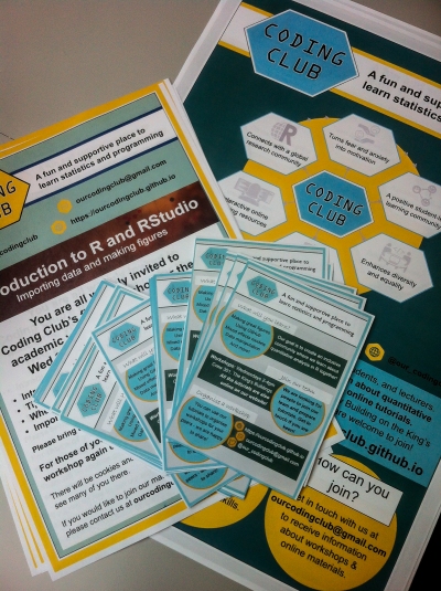 Posters and flyers to spread the word about Coding Club