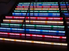 Entering the Google Building in Dublin all Earth Engine User Summit participants saw their names on the stairs!